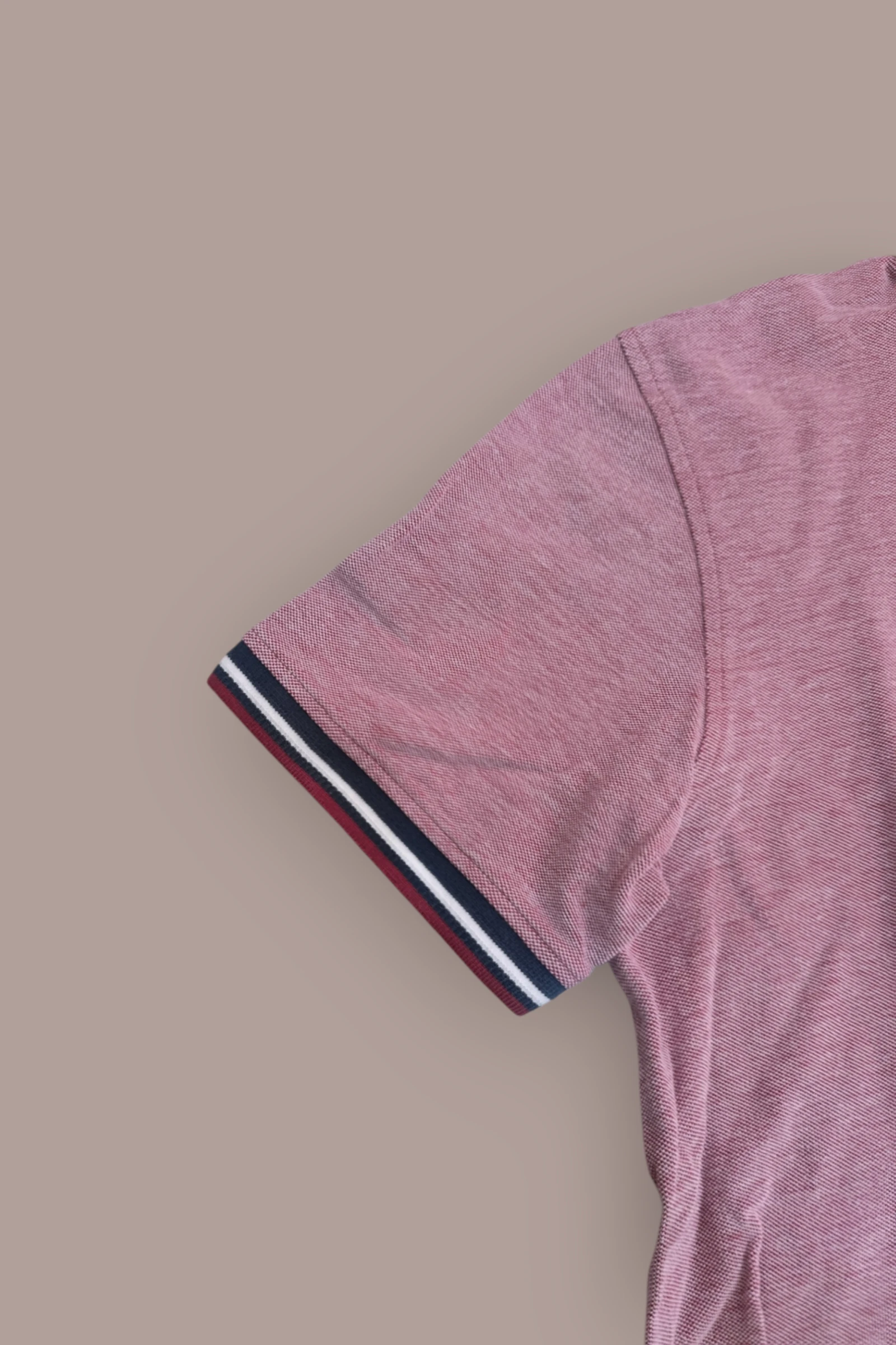 | Polo Jack & Jones Homem | Cor Rosa Jaspeado | Gola Contraste Azul Marinho | Manga Curta Casual | Tamanho M | – photo 6